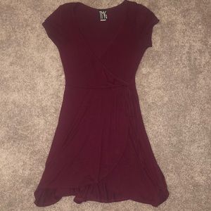 Burgundy wrap dress